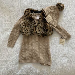 Catherine Malandrino Dress & Leopard Vest set